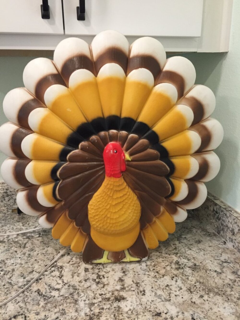 VTG Don Featherstone Turkey Blow Mold Union Products Thanksgiving Lighted 19"